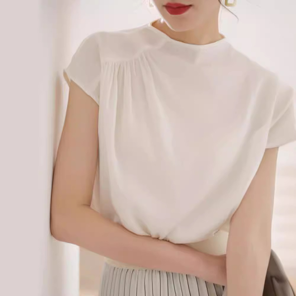 設計感小眾輕熟法式復古氣質短袖上衣