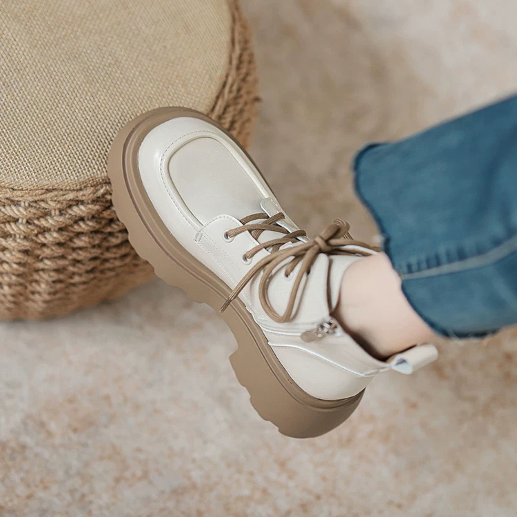 秋冬新款英倫風厚底增高軟皮馬丁靴