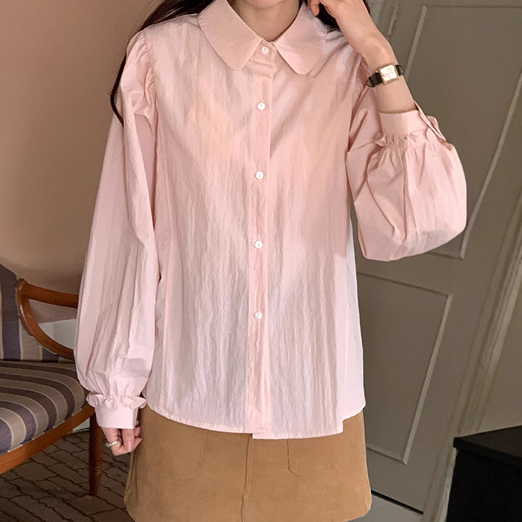 春季新款百搭娃娃領小眾襯衫