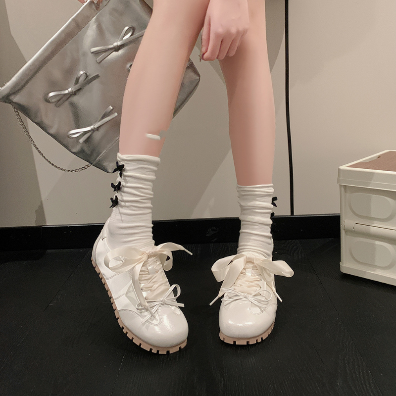 新中式芭蕾鞋平底蝴蝶結德訓鞋