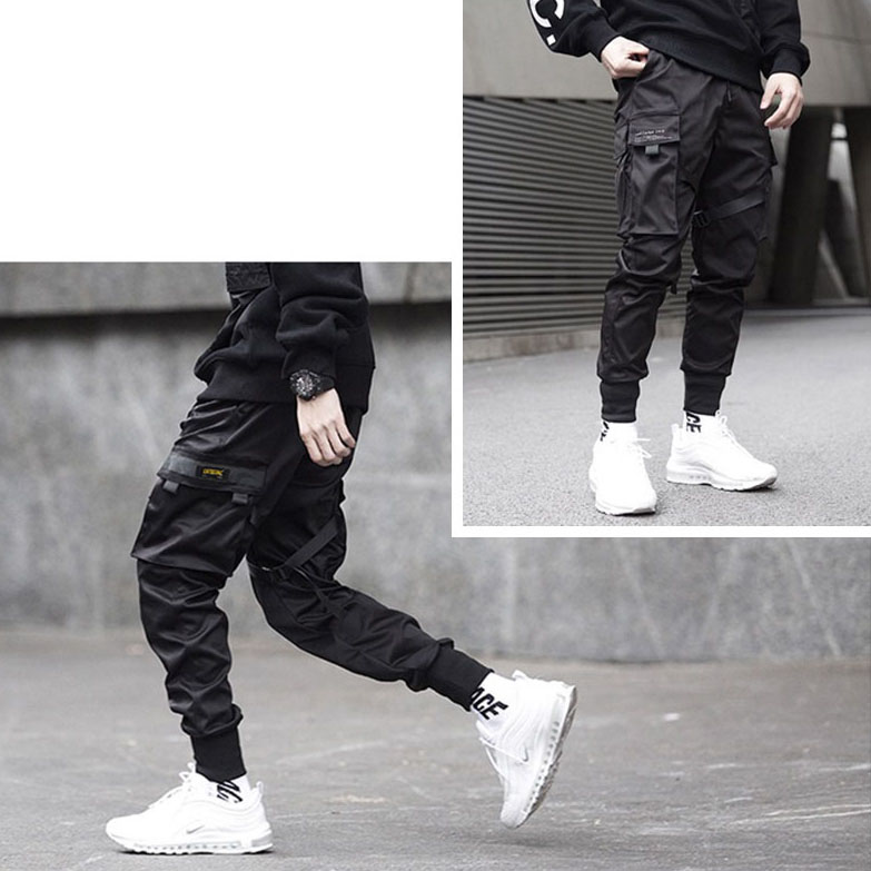 機能風休閒純色工裝褲