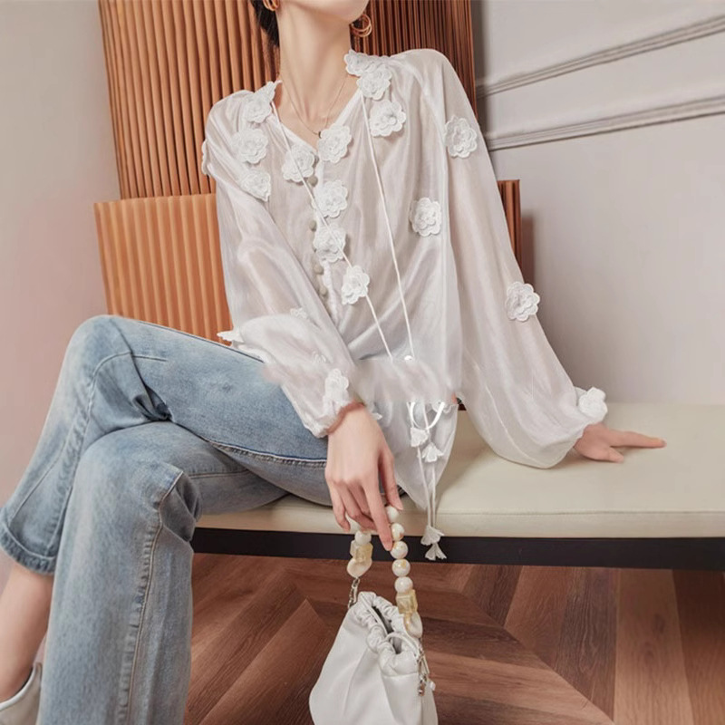 法式茶歇設計感襯衫輕熟風燈籠袖別緻上衣