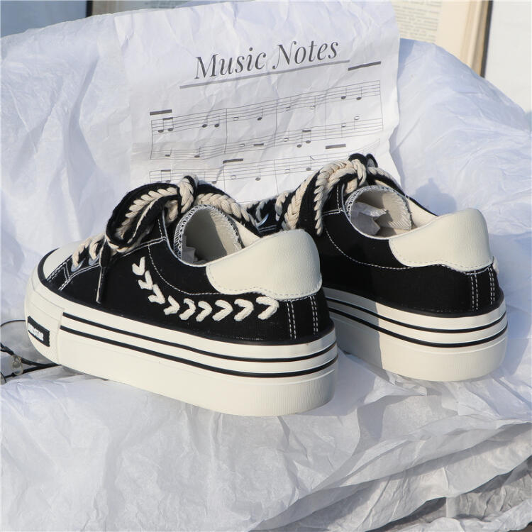 撞色休閒低幫減齡帆布鞋（2色）