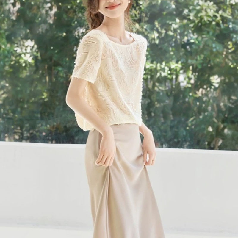 優雅氣質流蘇肌理感透氣襯衫