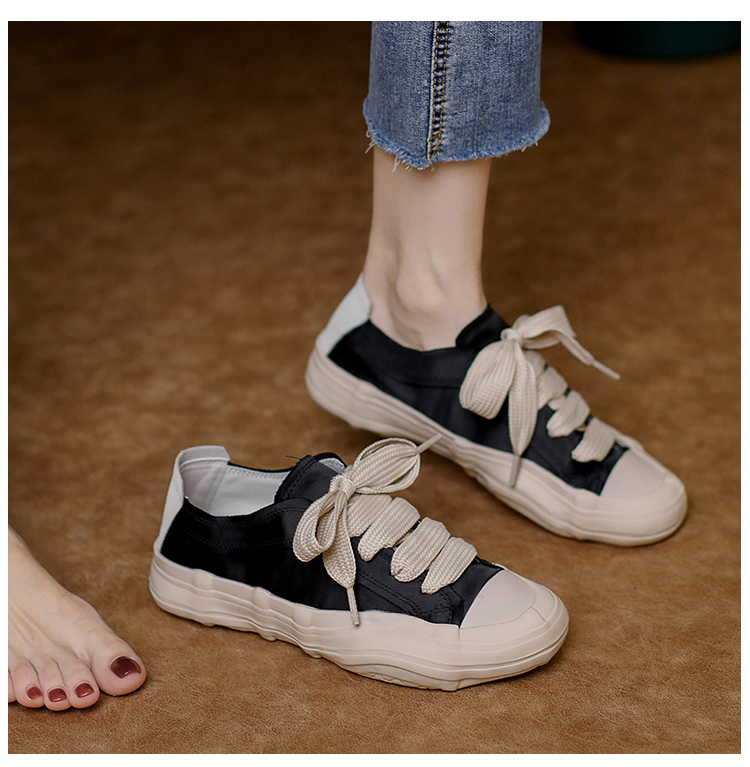 西班牙小眾綢緞休閒帆布鞋（3色）