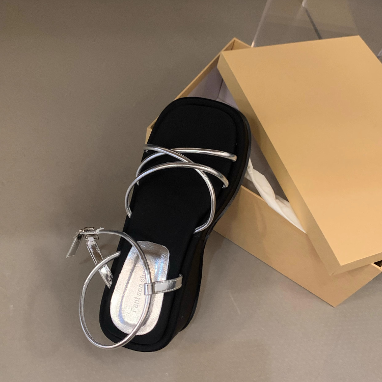 精緻高級感厚底增高鬆糕鞋涼鞋