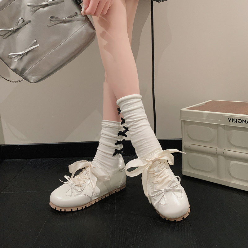 新中式芭蕾鞋平底蝴蝶結德訓鞋