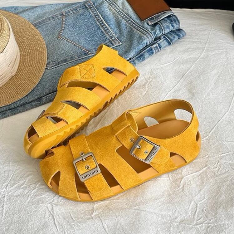 百搭厚底上班不累腳配裙子羅馬鞋（3色）