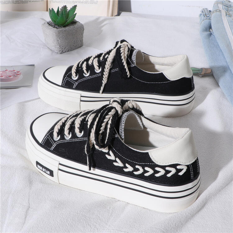 撞色休閒低幫減齡帆布鞋（2色）