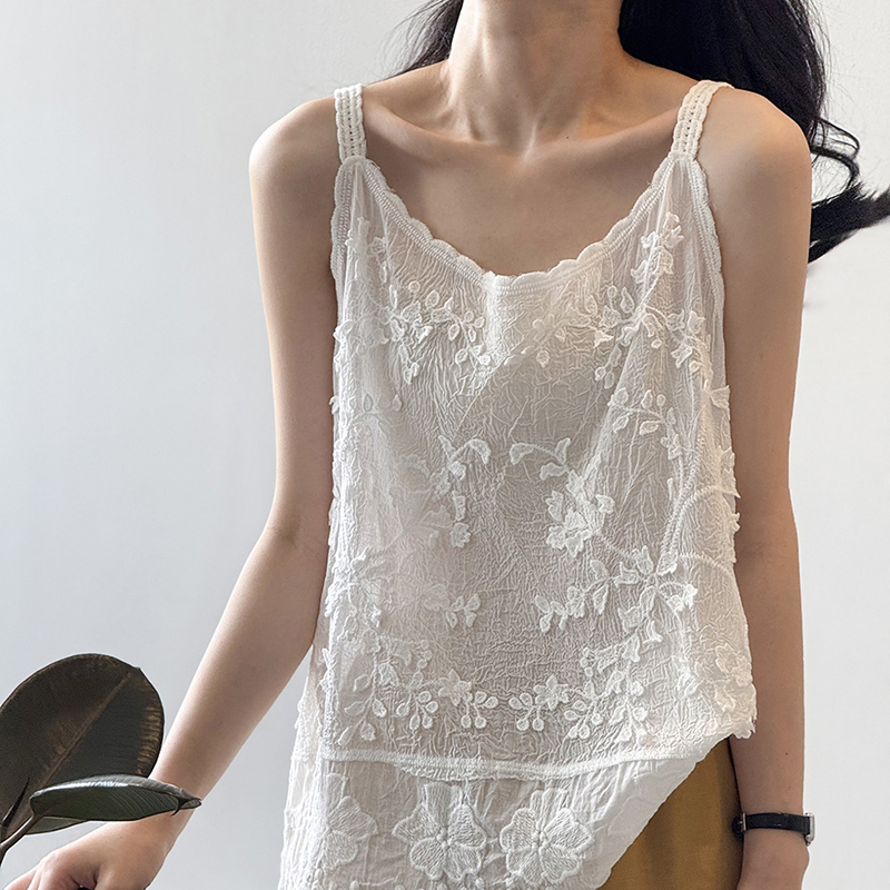 法式鏤空重工刺繡提花蕾絲吊帶