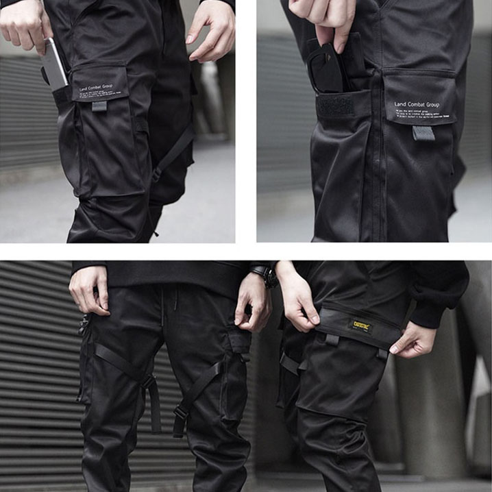 機能風休閒純色工裝褲