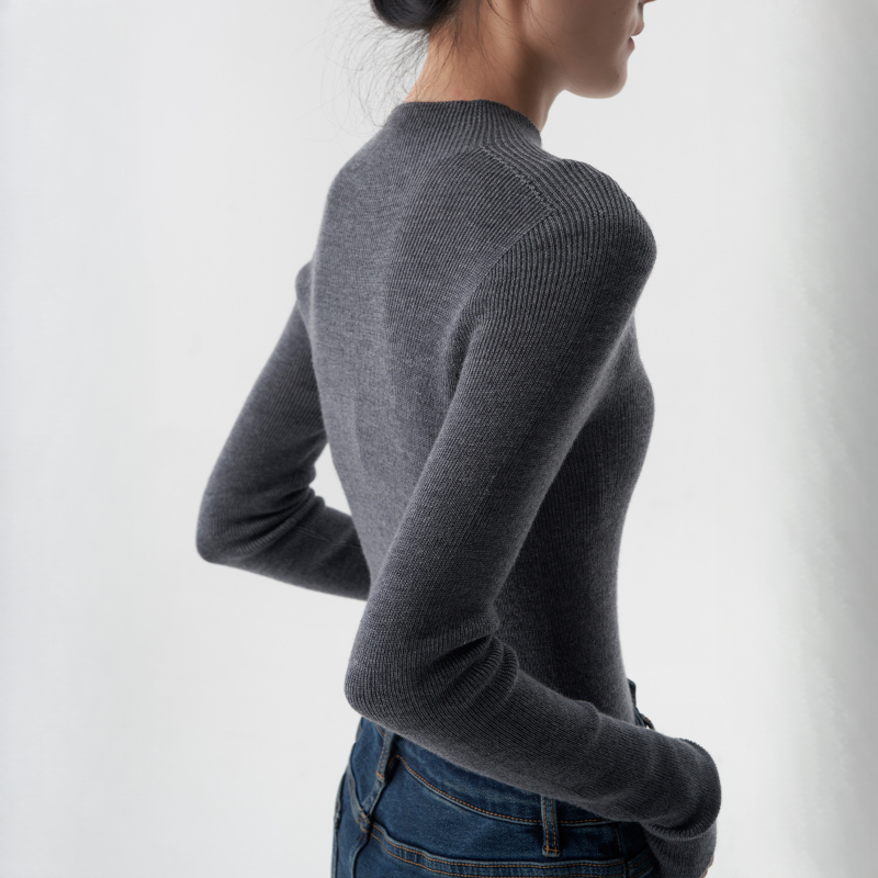 無縫一體半高領羊毛打底衫（11色）