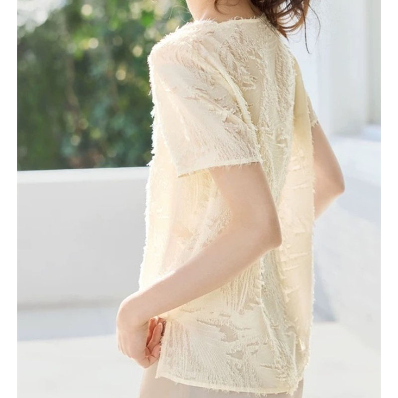 優雅氣質流蘇肌理感透氣襯衫