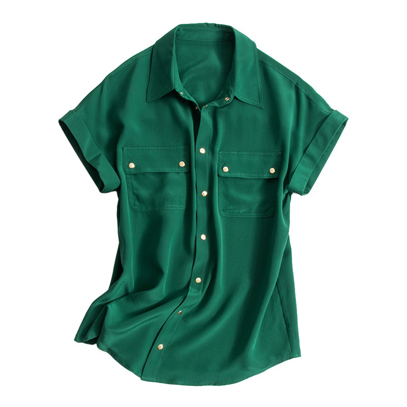 夏季職業通勤氣質桑蠶絲襯衫