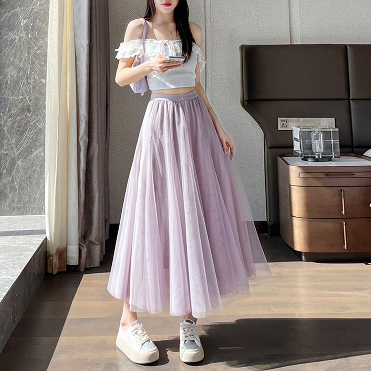 春夏新款仙女百搭網紗裙