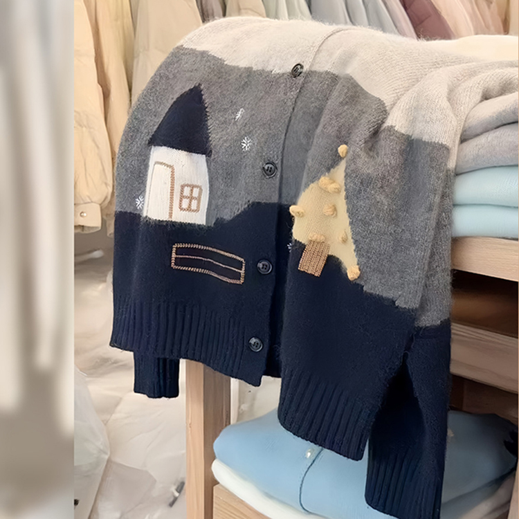 秋冬百搭顯瘦針織開襟衫