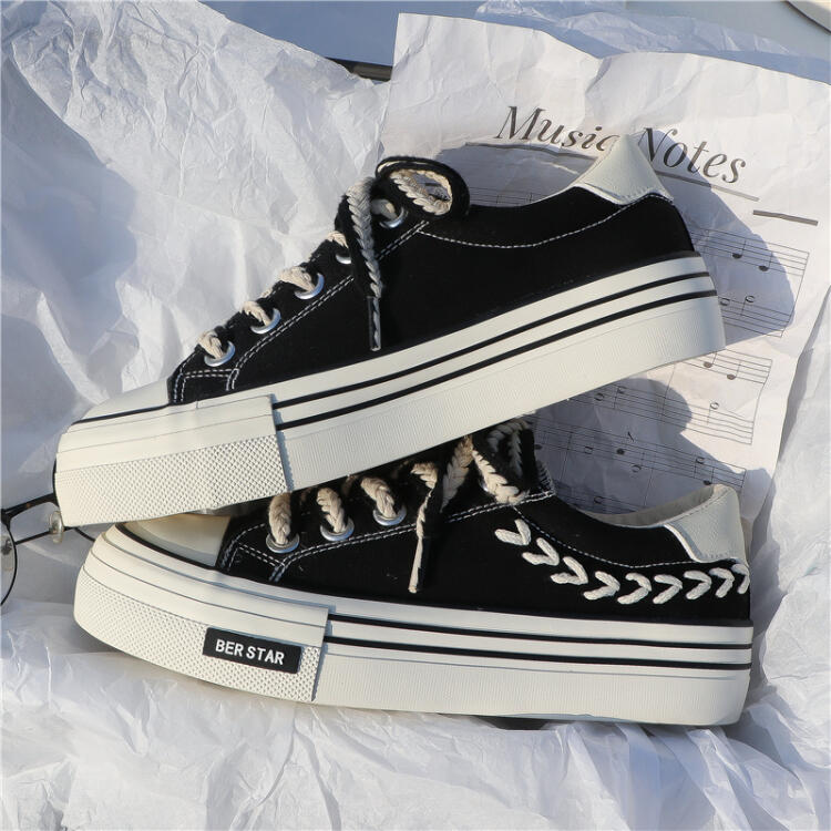 撞色休閒低幫減齡帆布鞋（2色）