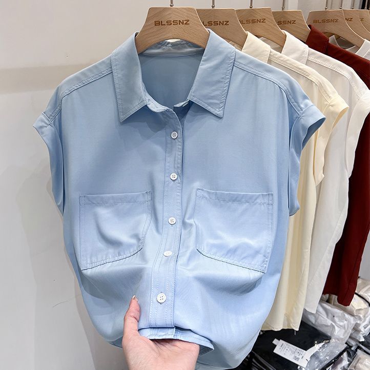 設計感小眾寬鬆顯瘦短袖襯衫