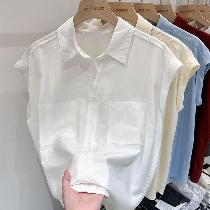 設計感小眾寬鬆顯瘦短袖襯衫
