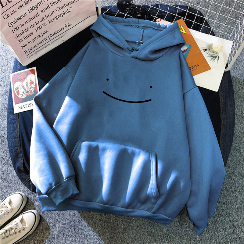 多色韓版休閒寬鬆笑臉口袋情侶加絨帶帽衛衣