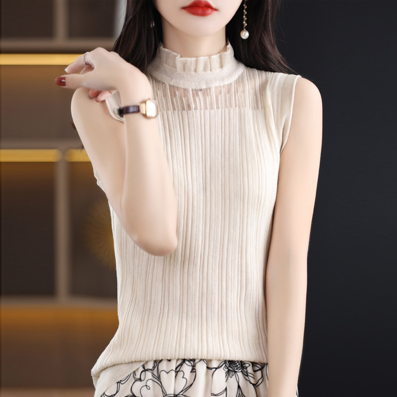 木耳邊蕾絲通勤內搭背心