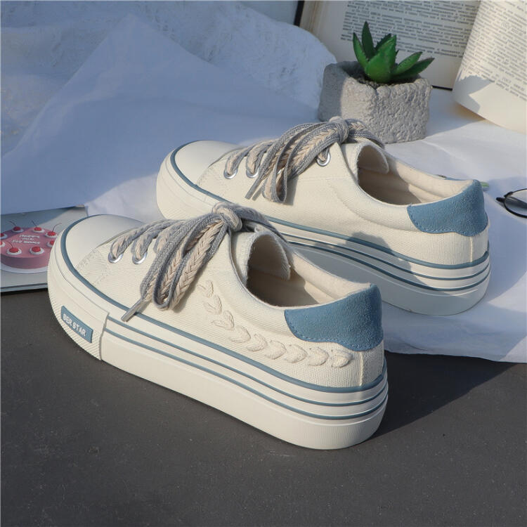 撞色休閒低幫減齡帆布鞋（2色）