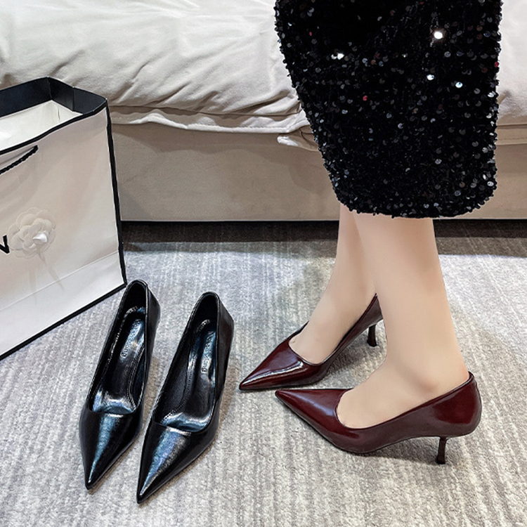 法式高級感細低跟高跟鞋