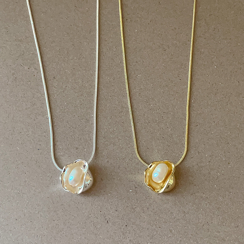 法式高級感天然淡水珍珠吊墜項鍊