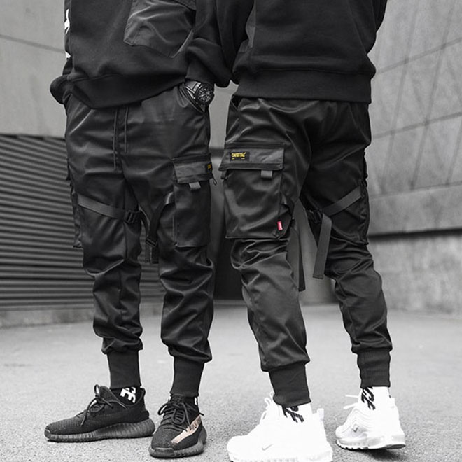 機能風休閒純色工裝褲