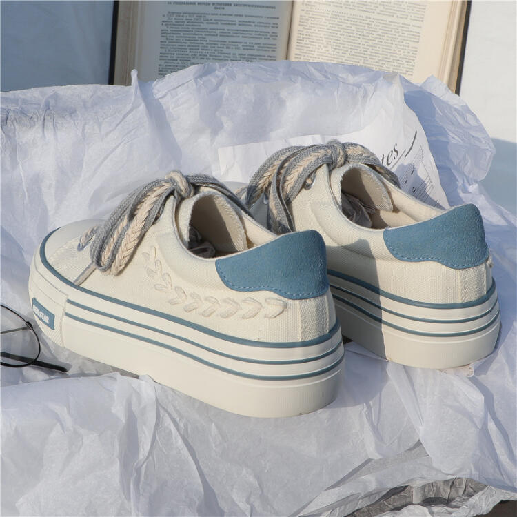 撞色休閒低幫減齡帆布鞋（2色）