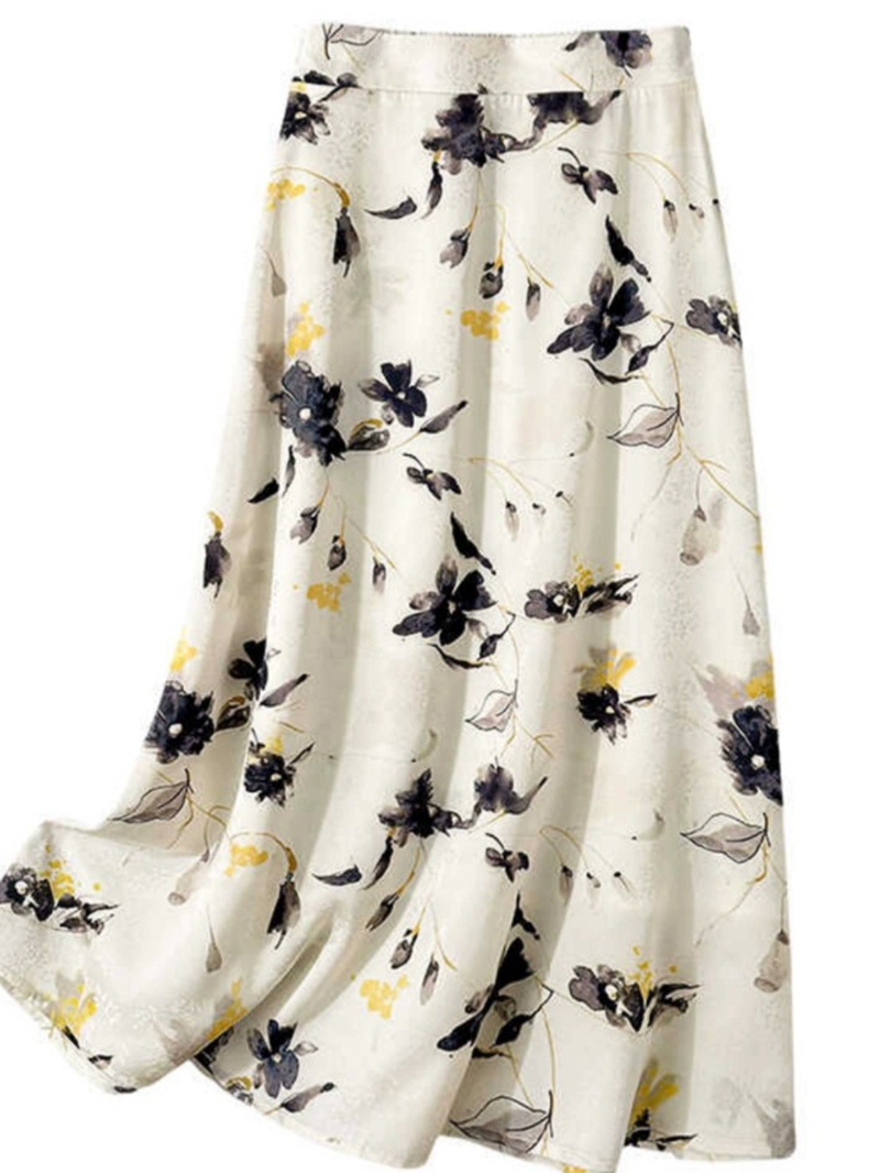 優雅氣質復古碎花半身裙