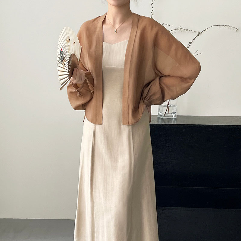 夏季短外套女復古小眾氣質寬鬆別緻防曬襯衫