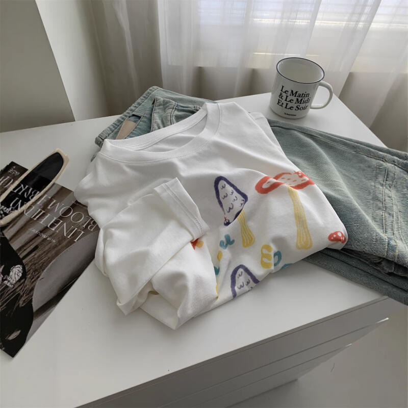 涼爽透氣天絲棉卡通印花防曬罩衫