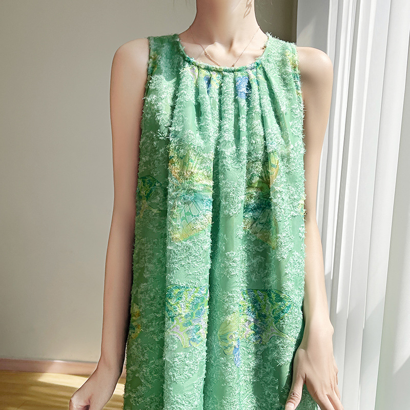 清新甜美度假風氣質輕熟無袖掛脖連身裙