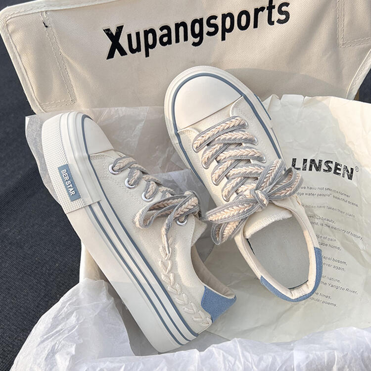 撞色休閒低幫減齡帆布鞋（2色）