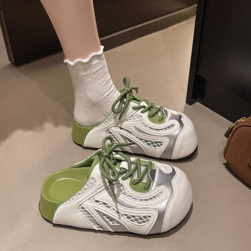 厚底增高一腳蹬半拖鞋（3色）