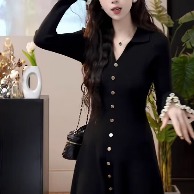 冬季法式小香風針織連衣裙