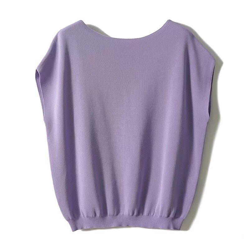 蝙蝠袖顯瘦針織短袖T恤