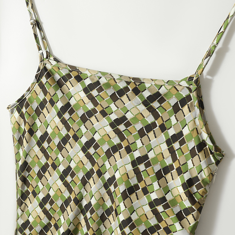 氛圍感印花吊帶內搭連身裙