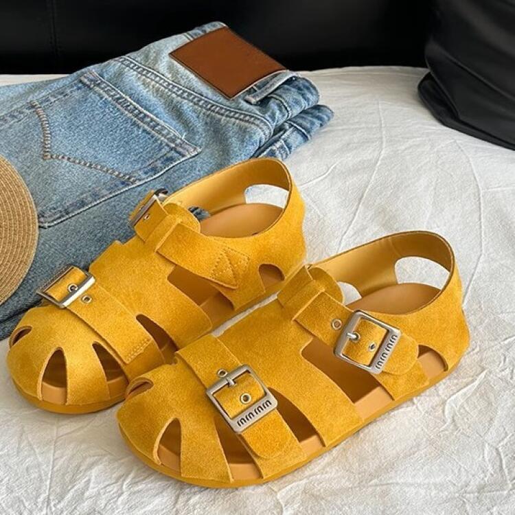 百搭厚底上班不累腳配裙子羅馬鞋（3色）