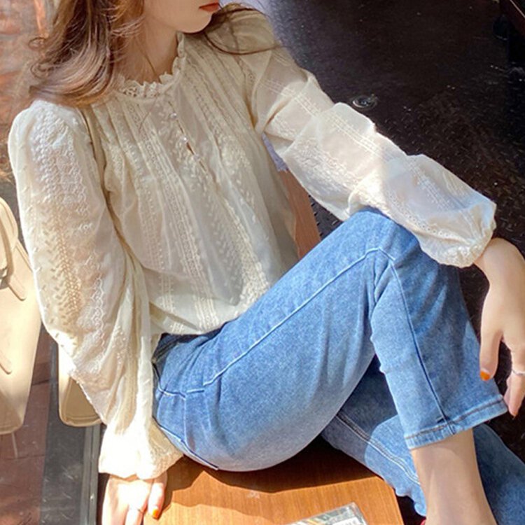 法式蕾絲優雅襯衫