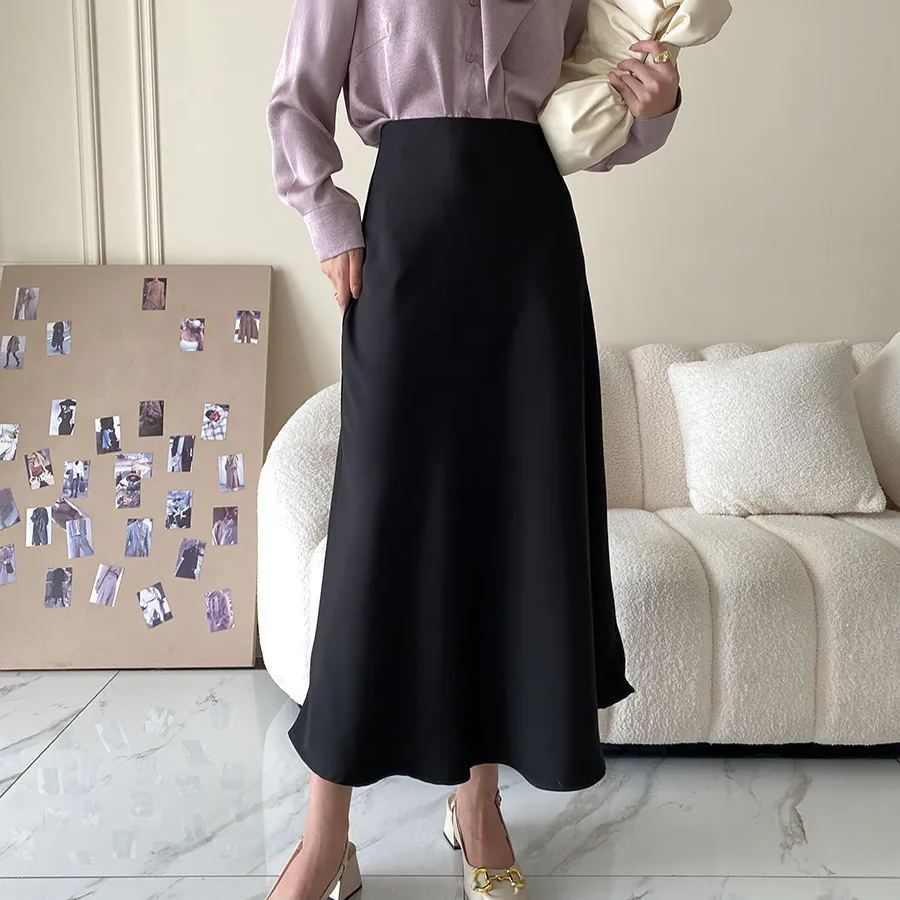 法式緞面設計感小眾通勤半身裙
