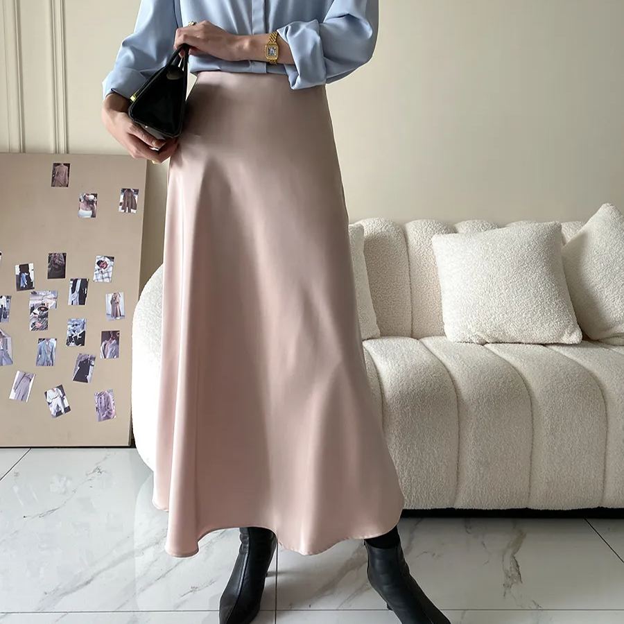 法式緞面設計感小眾通勤半身裙