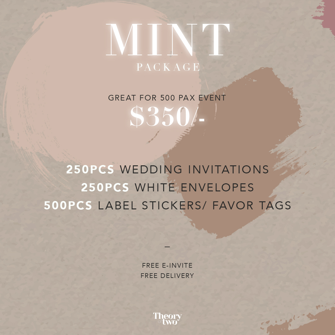 MINT WEDDING INVITATION PACKAGE (GREAT FOR 500 PAX EVENT)