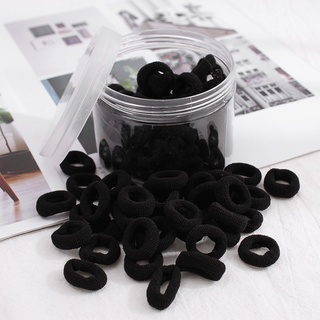 100 pieces/can high elastic candy color small seamless hair tie black hair rope children's jewelry towel ring seamless