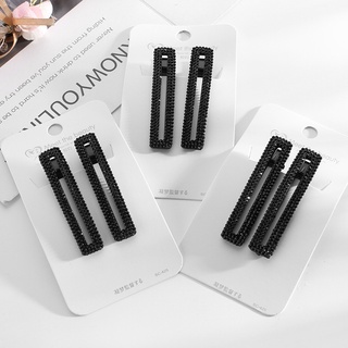 New South Korea Dongdaemun black diamond hairpin cute simple clip  hairclip