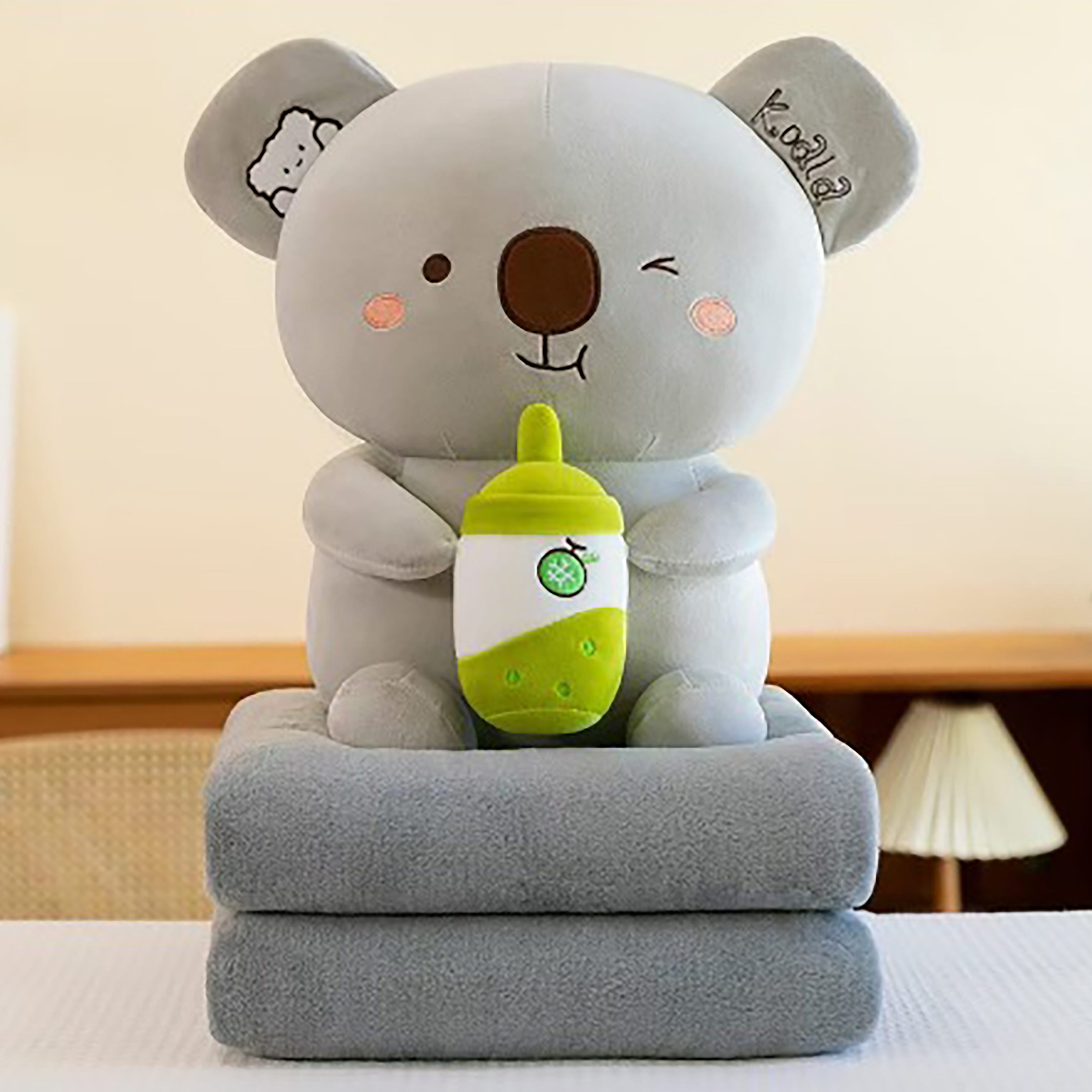 2-in-1 Soft Plush with Hidden Blanket Inside