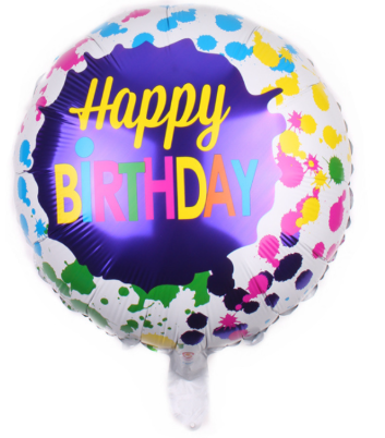 Happy Birthday Printed Round Foil Balloons