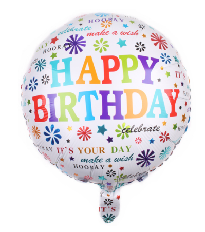Happy Birthday Printed Round Foil Balloons