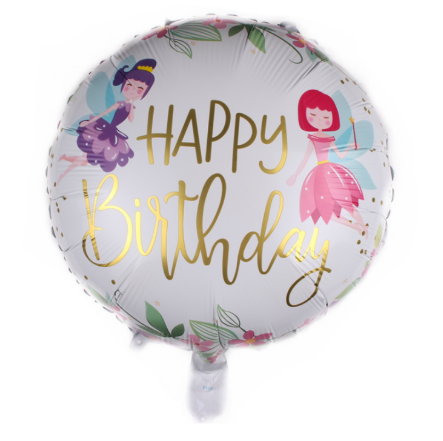 Happy Birthday Printed Round Foil Balloons